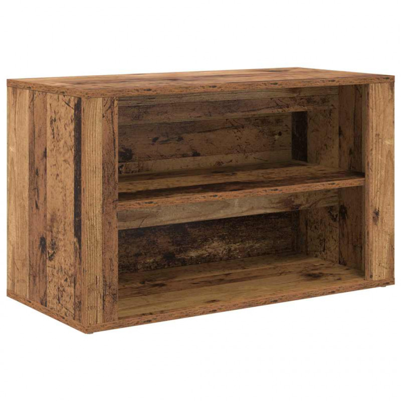 Stojak na buty z półką Stare drewno 75 x 35 x 45 cm