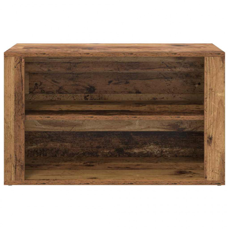 Stojak na buty z półką Stare drewno 75 x 35 x 45 cm