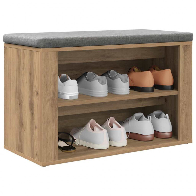 Stojak na buty z półką dąb artisan 75 x 35 x 45 cm