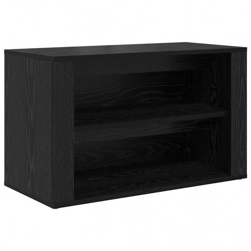 Stojak na buty z półką Czarny dąb 75 x 35 x 45 cm