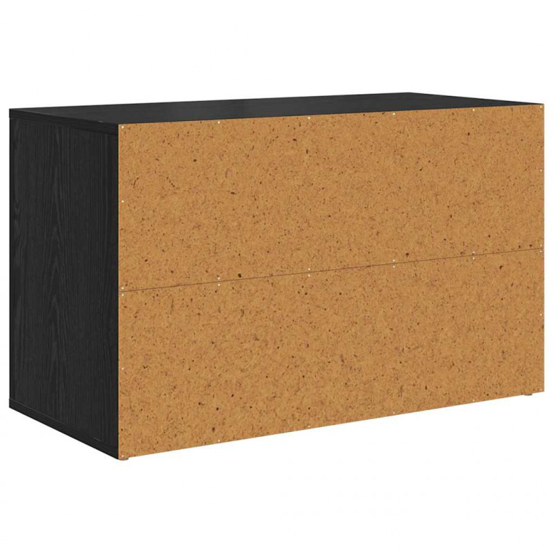 Stojak na buty z półką Czarny dąb 75 x 35 x 45 cm