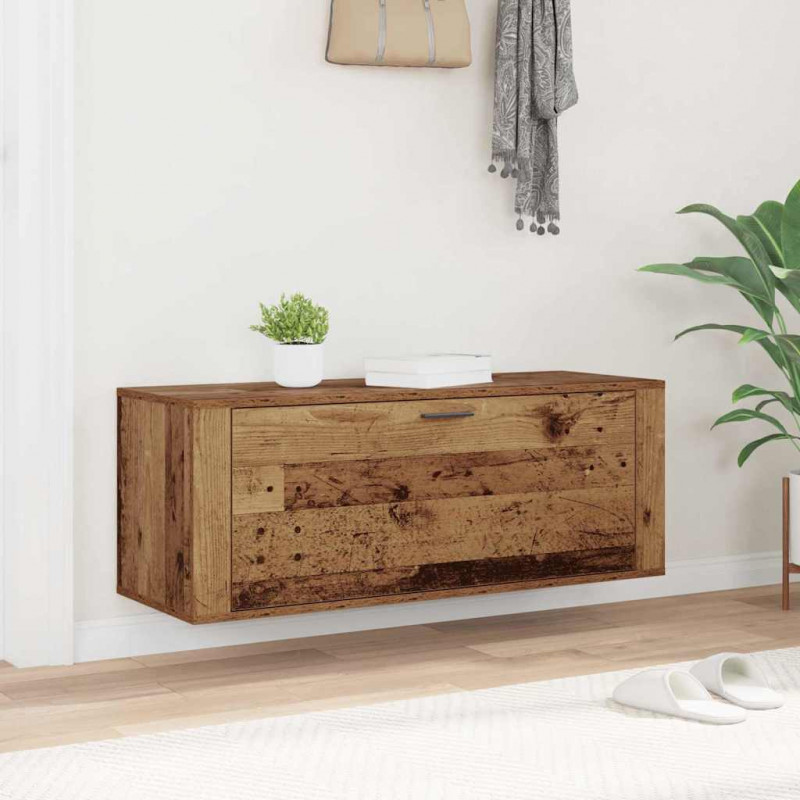 Szafka na buty z półką z drzwiami Stare drewno 100 x 35 x 38 cm
