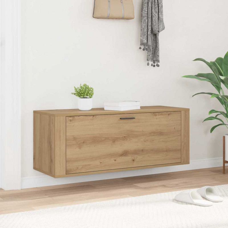 Szafka na buty z półką z drzwiami dąb artisan 100 x 35 x 38 cm