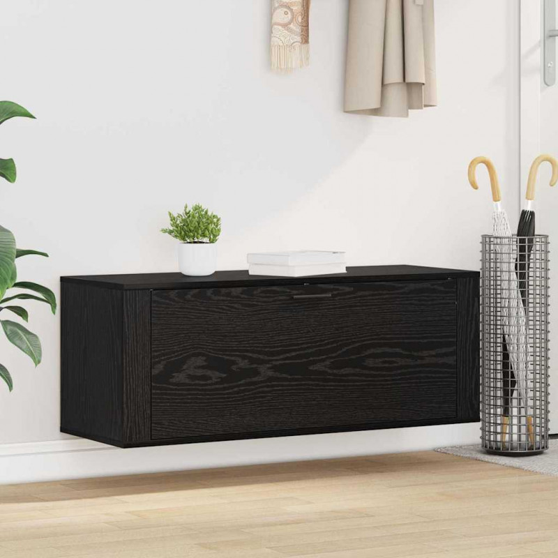 Szafka na buty z półką z drzwiami Czarny dąb 100 x 35 x 38 cm