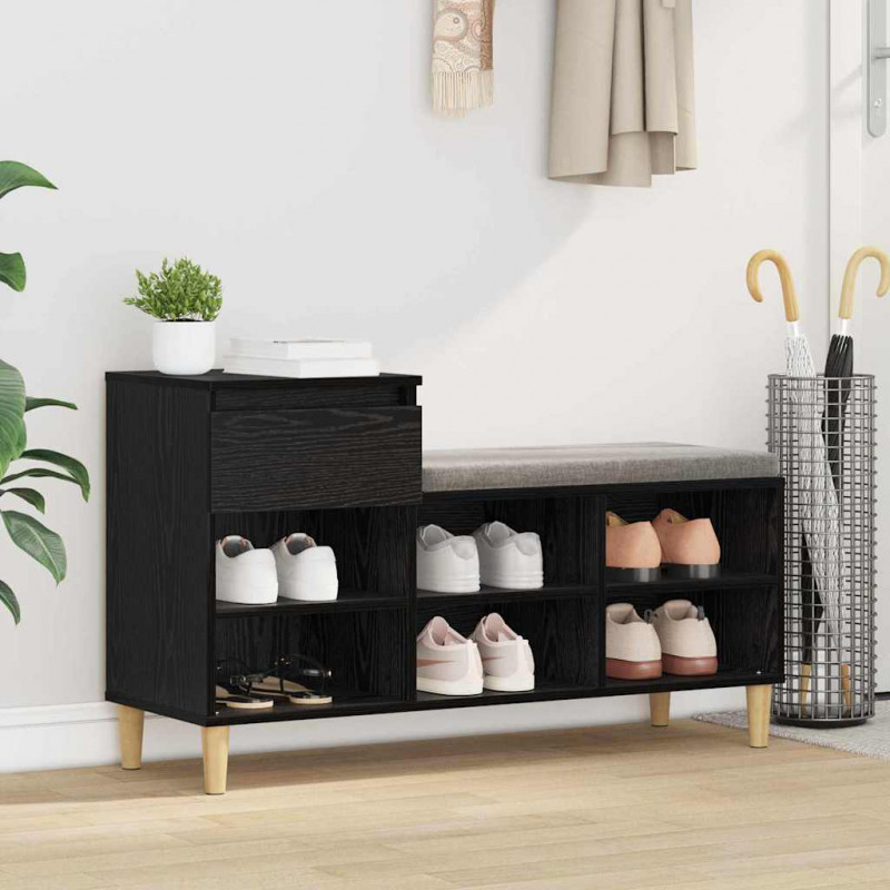 Szafka na buty z szufladą Czarny Dąb 102 x 36 x 60 cm
