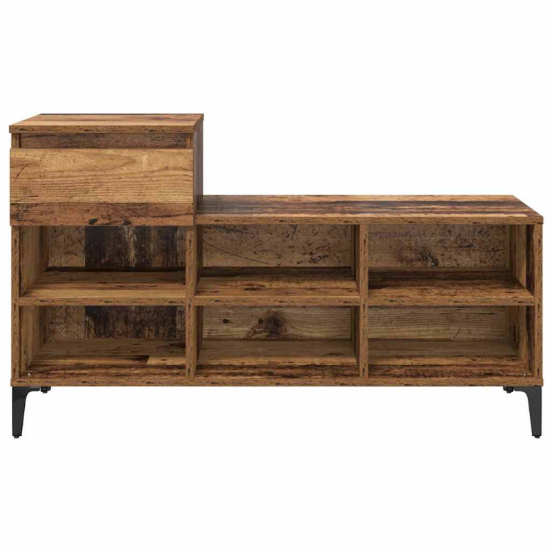 Szafka na buty z szufladą z półką Stare drewno 102 x 36 x 60 cm