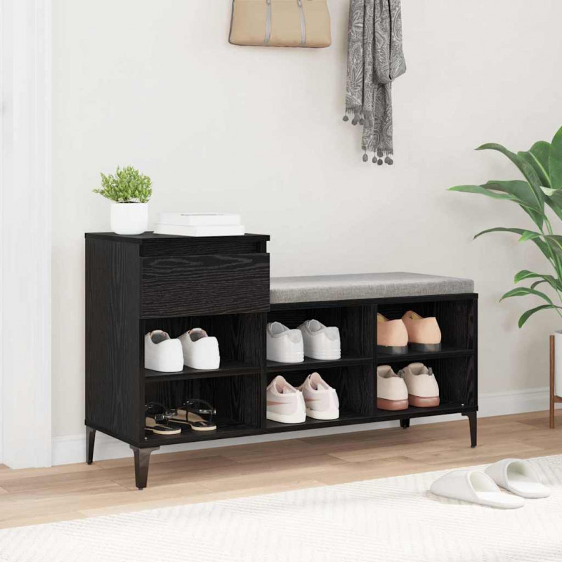Szafka na buty z szufladą z półką Czarny dąb 102 x 36 x 60 cm