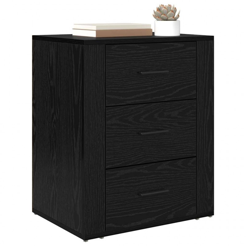 Szafka Nocna Czarny Dąb 35 x 50 x 60 cm Materiał drewnopochodny