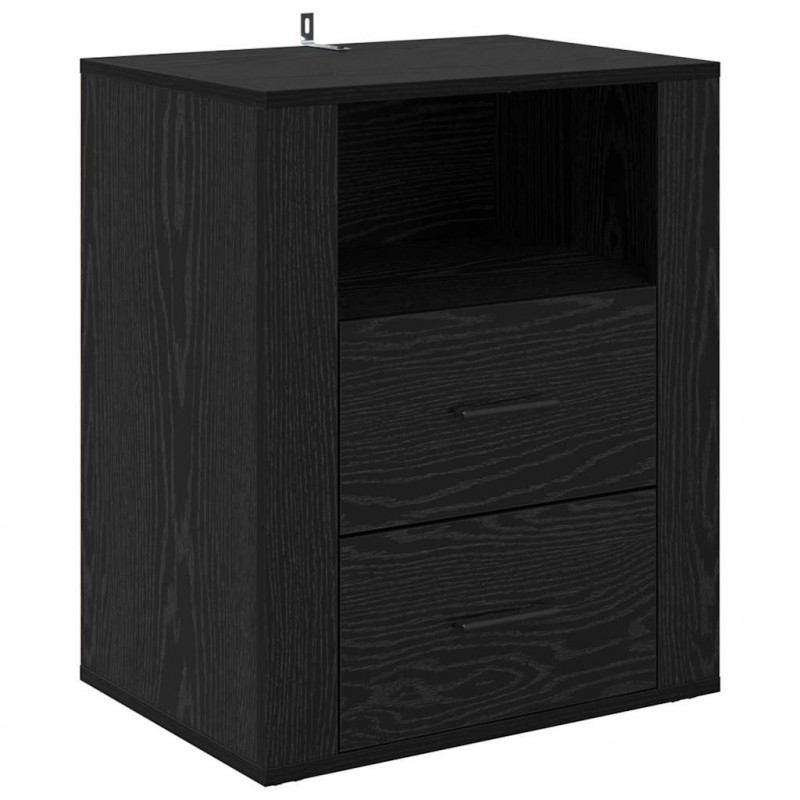 Szafka Nocna Czarny Dąb 35 x 50 x 60 cm Materiał drewnopochodny
