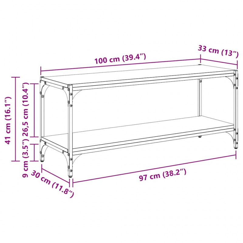 Szafka pod telewizor Dąb rzemieślniczy 100x33x41cm