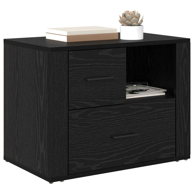 Szafka Nocna Czarny Dąb 35 x 60 x 50 cm Materiał drewnopochodny