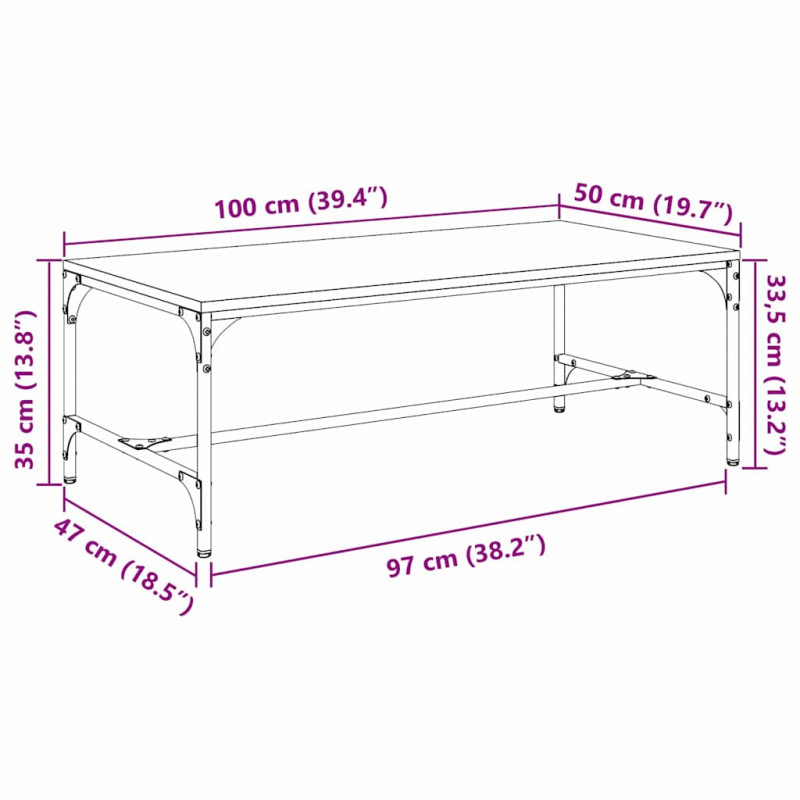 Stolik kawowy Stare drewno 100 x 50 x 35 cm
