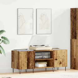 Szafka na płyty winylowe z półką Stare drewno 121 x 38 x 48 cm