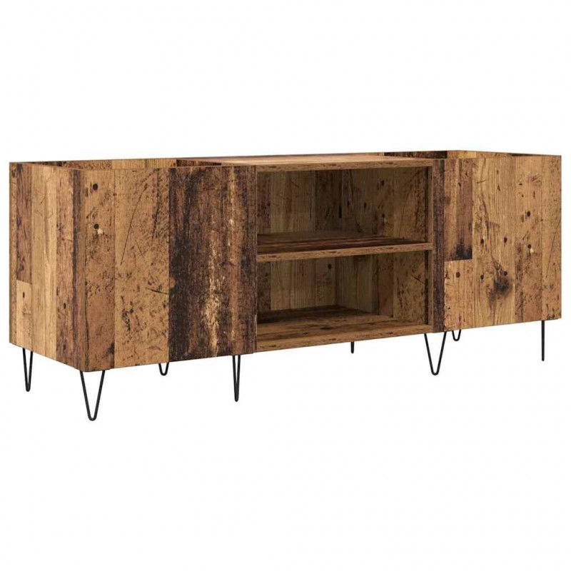 Szafka na płyty winylowe z półką Stare drewno 121 x 38 x 48 cm