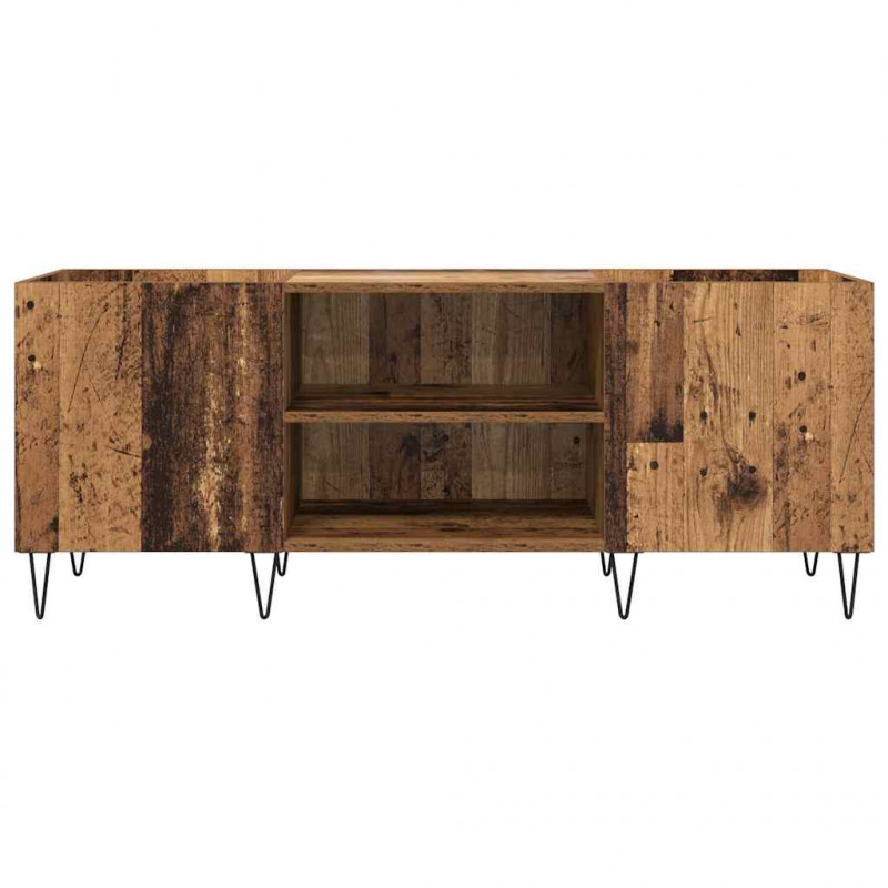 Szafka na płyty winylowe z półką Stare drewno 121 x 38 x 48 cm