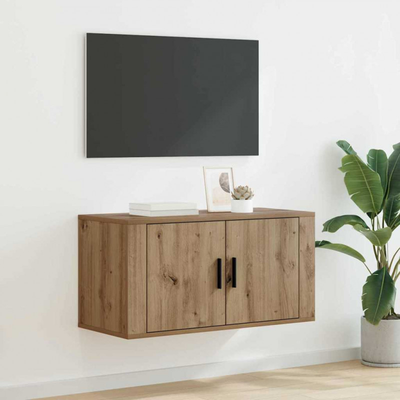 Szafka na telewizor montowana na ścianie dąb artisan