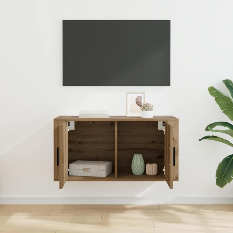 Szafka na telewizor montowana na ścianie dąb artisan