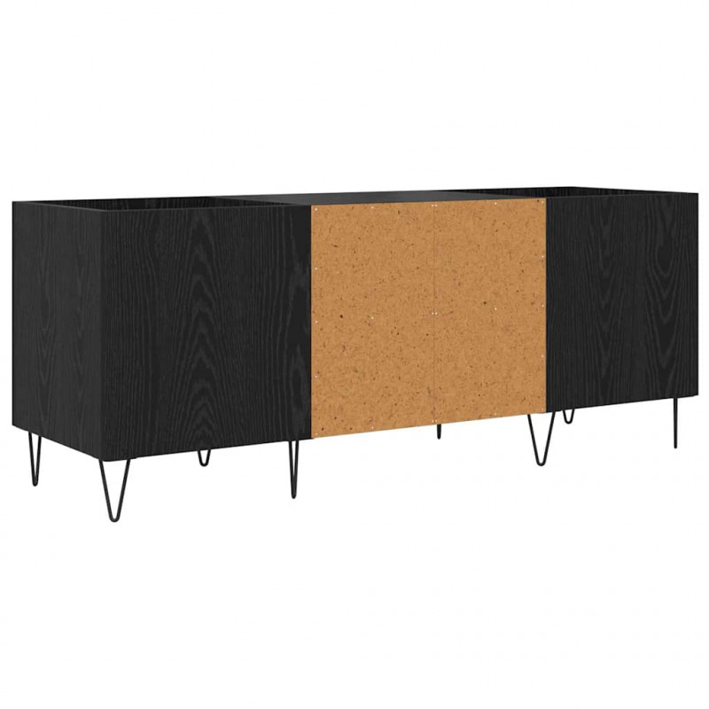 Szafka na płyty winylowe z półką Czarny Dąb 121 x 38 x 48 cm