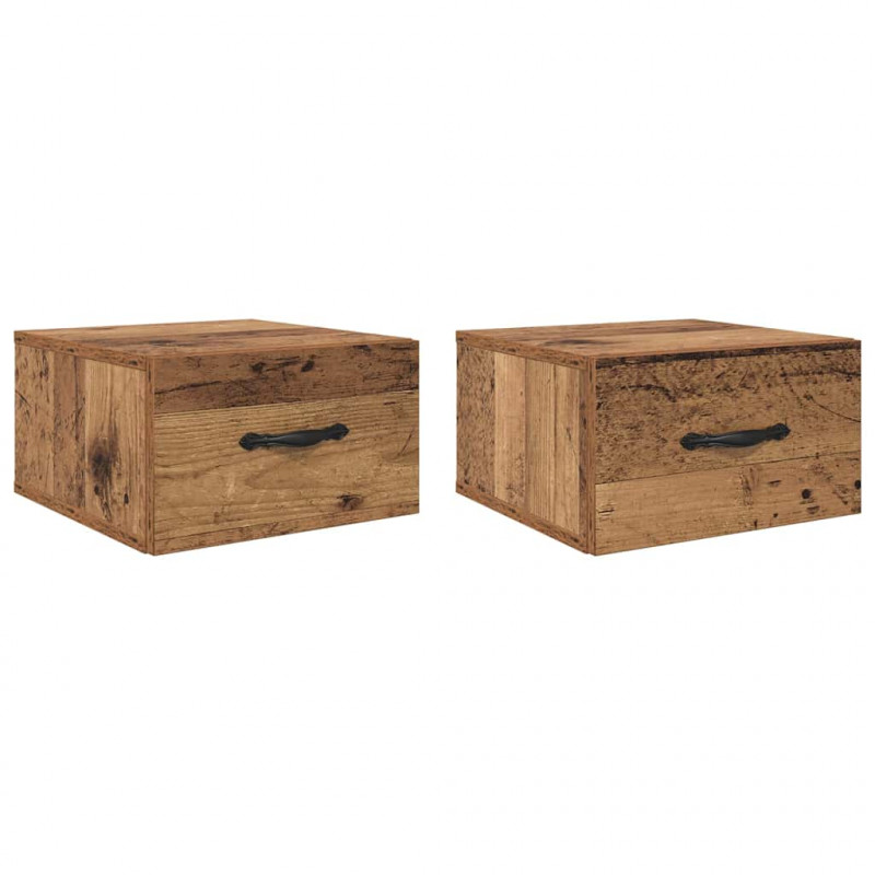 Szafka Nocna z szufladą 2 pcs Stare drewno 35 x 35 x 20 cm