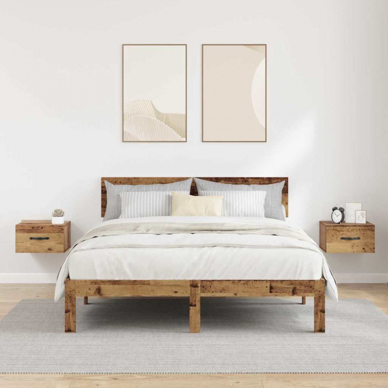 Szafka Nocna z szufladą 2 pcs Stare drewno 35 x 35 x 20 cm