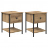 Stolik nocny 2 pcs Dąb rzemieślniczy 34 x 35,5 x 45 cm