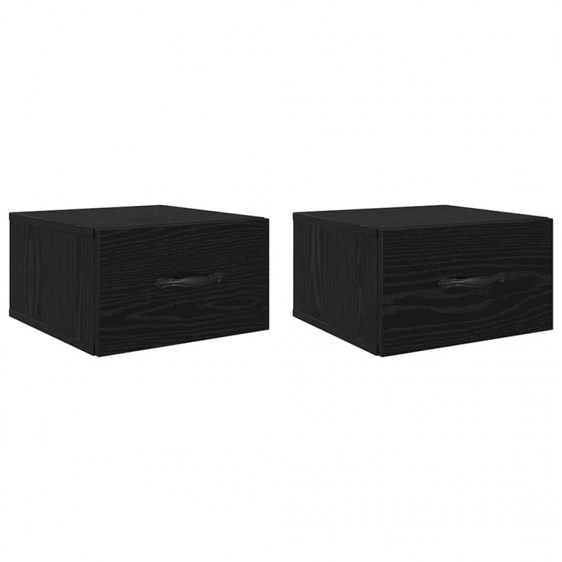 Szafka Nocna z szufladą 2 pcs Czarny dąb 35 x 35 x 20 cm