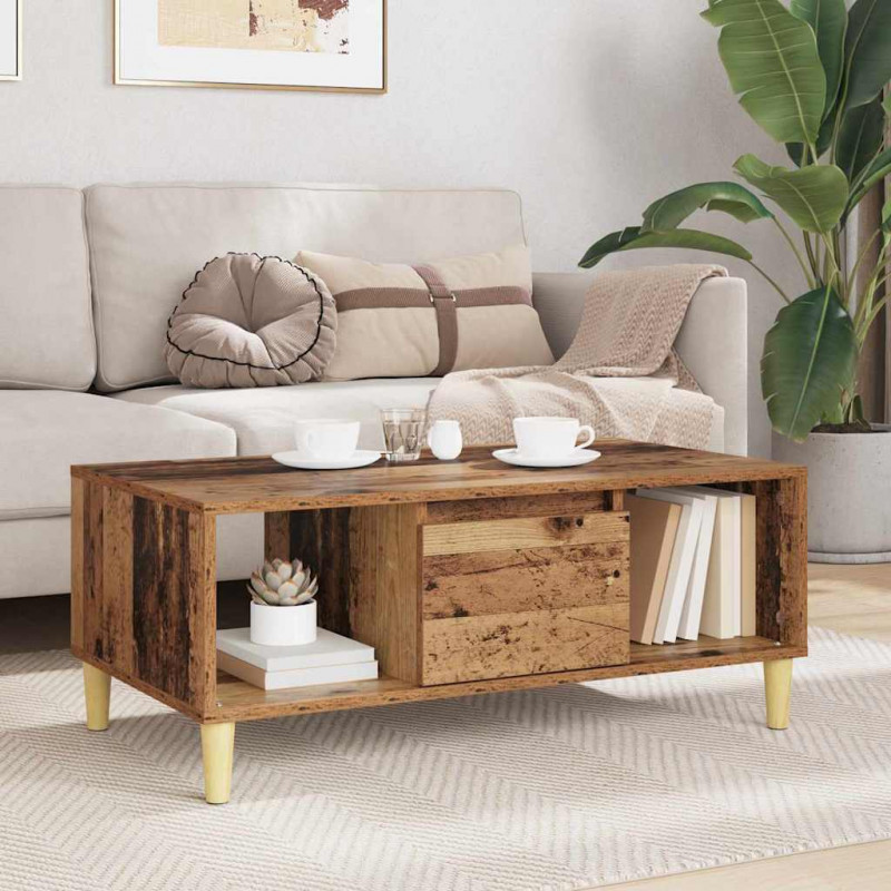 Stolik kawowy z szufladą Stare drewno 90 x 50 x 26.5 cm