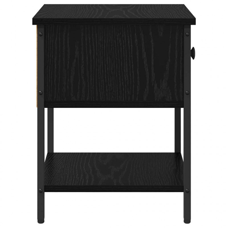 Stolik nocny z szufladą 2 pcs Czarny Dąb 34 x 35,5 x 45 cm