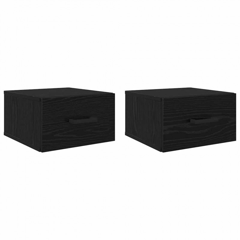 Szafka Nocna z szufladą 2 pcs Czarny dąb 35 x 35 x 20 cm