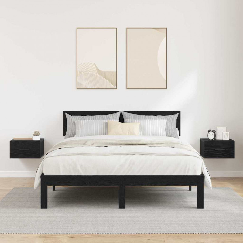 Szafka Nocna z szufladą 2 pcs Czarny dąb 35 x 35 x 20 cm