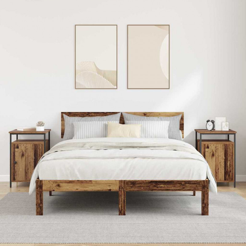 Szafka Nocna 2 pcs Stare drewno 40 x 42 x 60 cm