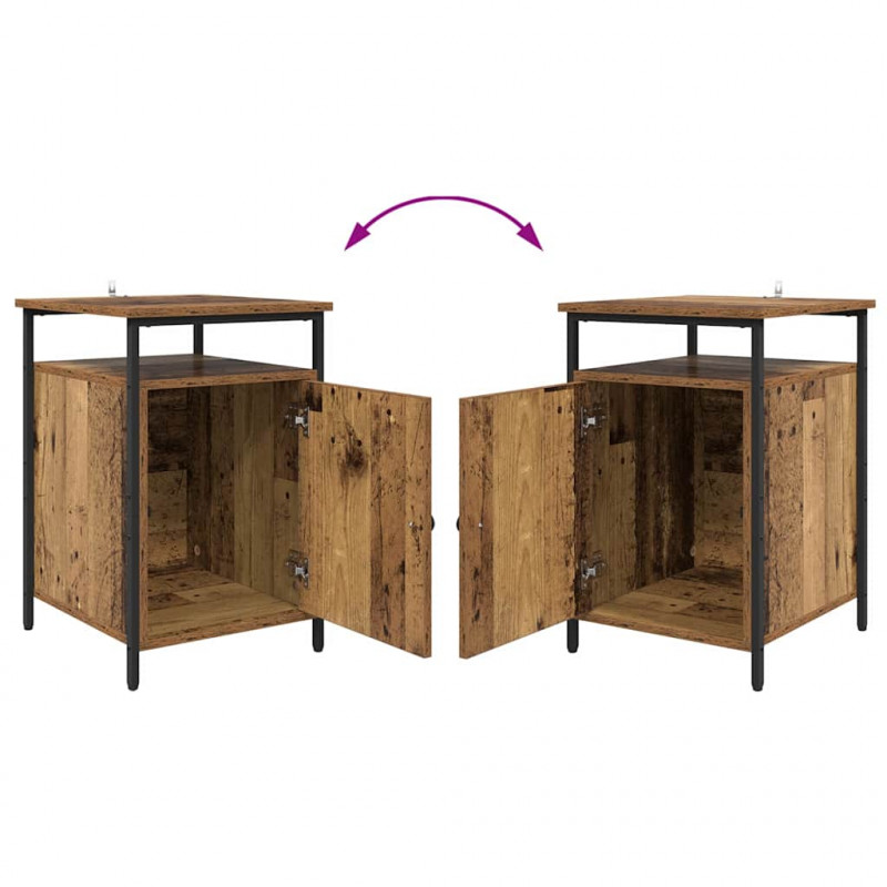 Szafka Nocna 2 pcs Stare drewno 40 x 42 x 60 cm