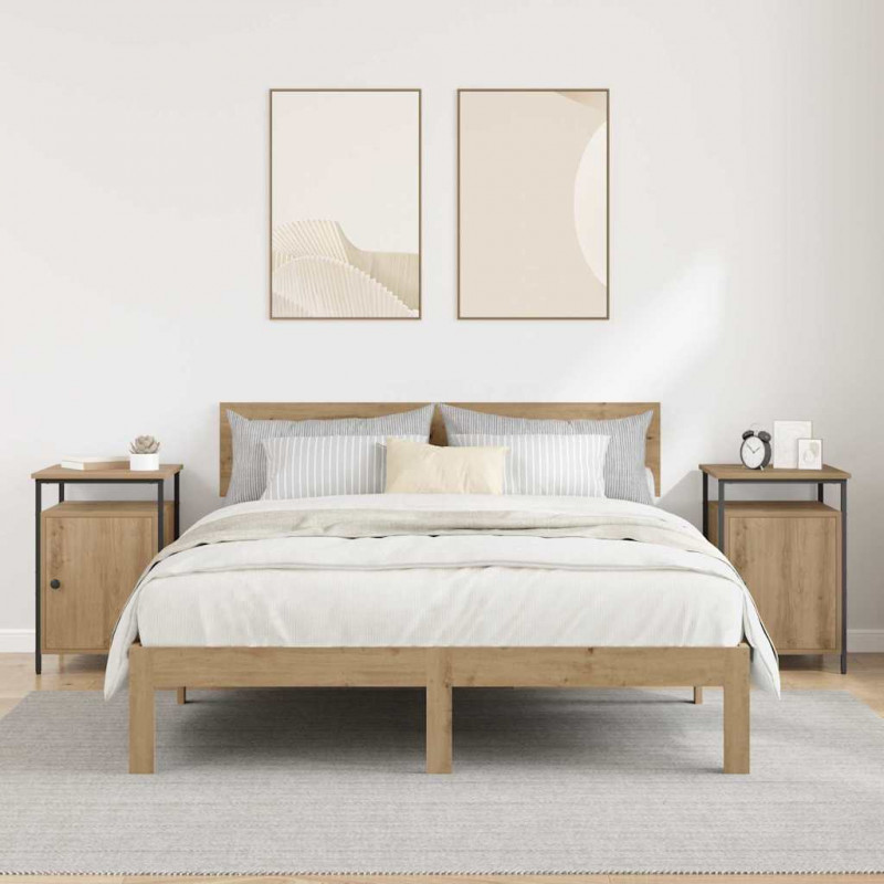 Szafka Nocna 2 pcs Dąb rzemieślniczy 40 x 42 x 60 cm