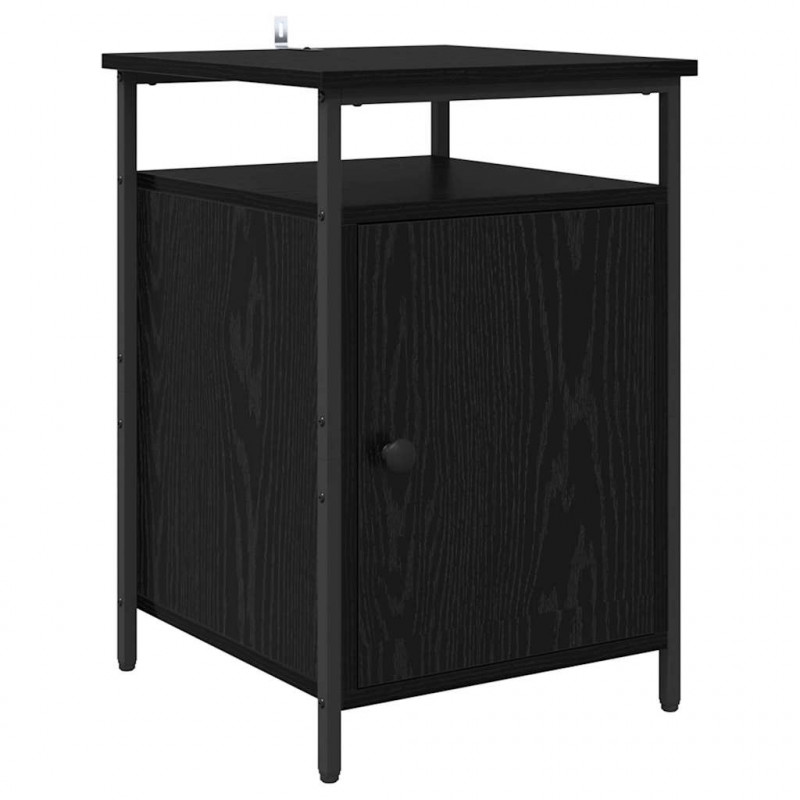 Szafka Nocna 2 pcs Czarny Dąb 40 x 42 x 60 cm