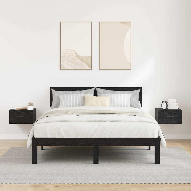 Szafka Nocna z szufladą 2 pcs Czarny dąb 35 x 35 x 20 cm
