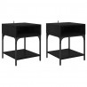Stolik nocny 2 pcs Czarny Dąb 40 x 40 x 50 cm