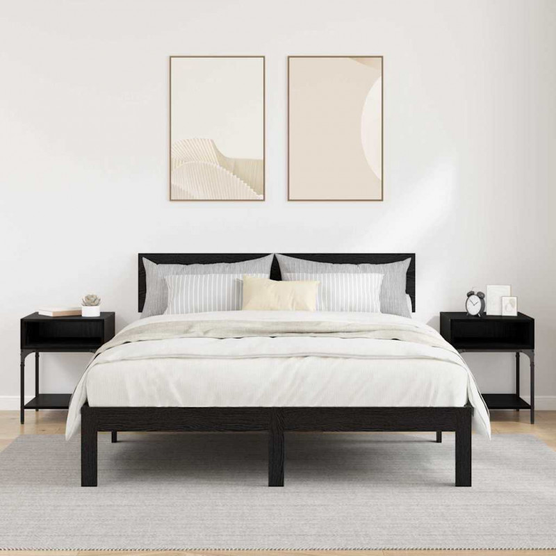 Stolik nocny 2 pcs Czarny Dąb 40 x 40 x 50 cm