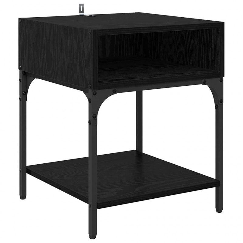 Stolik nocny 2 pcs Czarny Dąb 40 x 40 x 50 cm