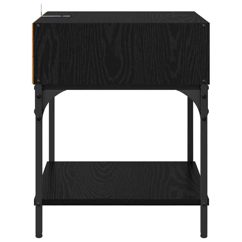 Stolik nocny 2 pcs Czarny Dąb 40 x 40 x 50 cm