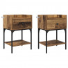 Stolik nocny z szufladą 2 pcs Stare drewno 40 x 29 x 60 cm