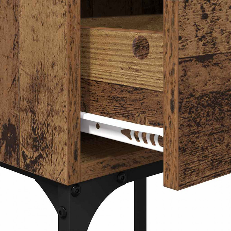 Stolik nocny z szufladą 2 pcs Stare drewno 40 x 29 x 60 cm