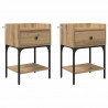 Stolik nocny z szufladą 2 pcs Dąb rzemieślniczy 40 x 29 x 60 cm