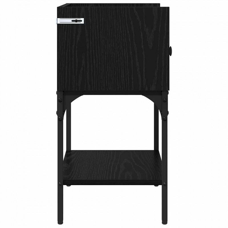 Stolik nocny Czarny Dąb 40 x 29 x 60 cm Materiał drewnopochodny