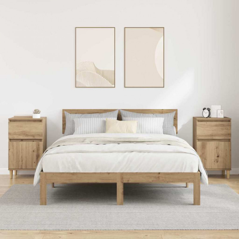 Szafka Nocna z szufladą 2 pcs Dąb rzemieślniczy 40 x 35 x 70 cm