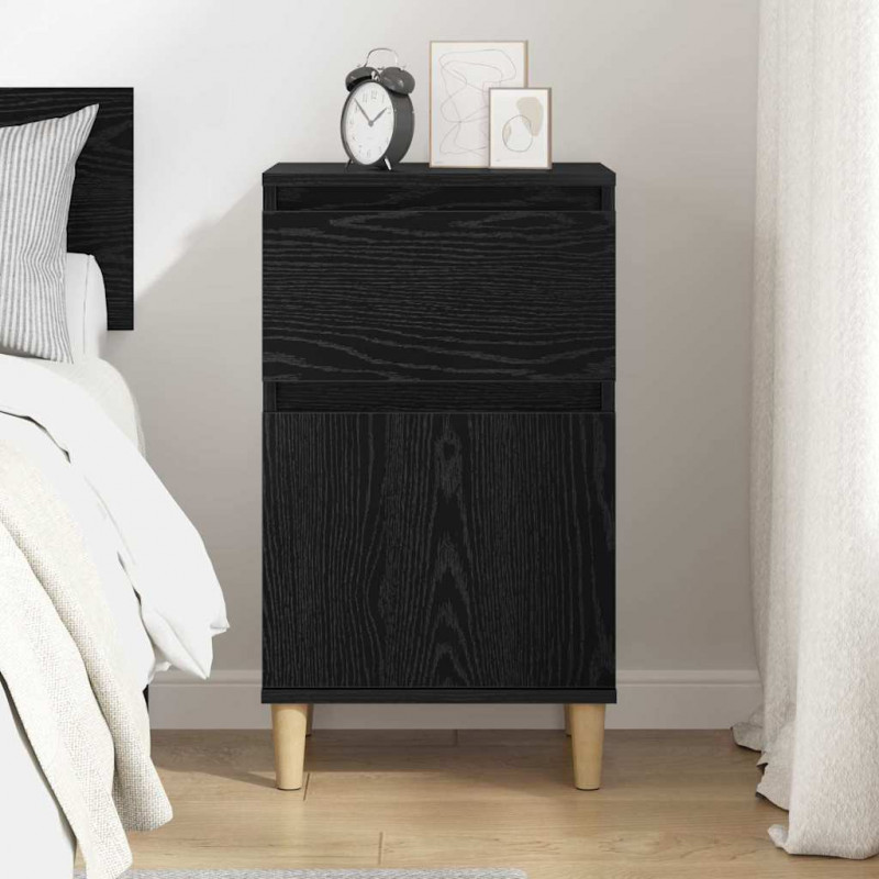 Szafka Nocna Czarny Dąb 40 x 35 x 70 cm Materiał drewnopochodny