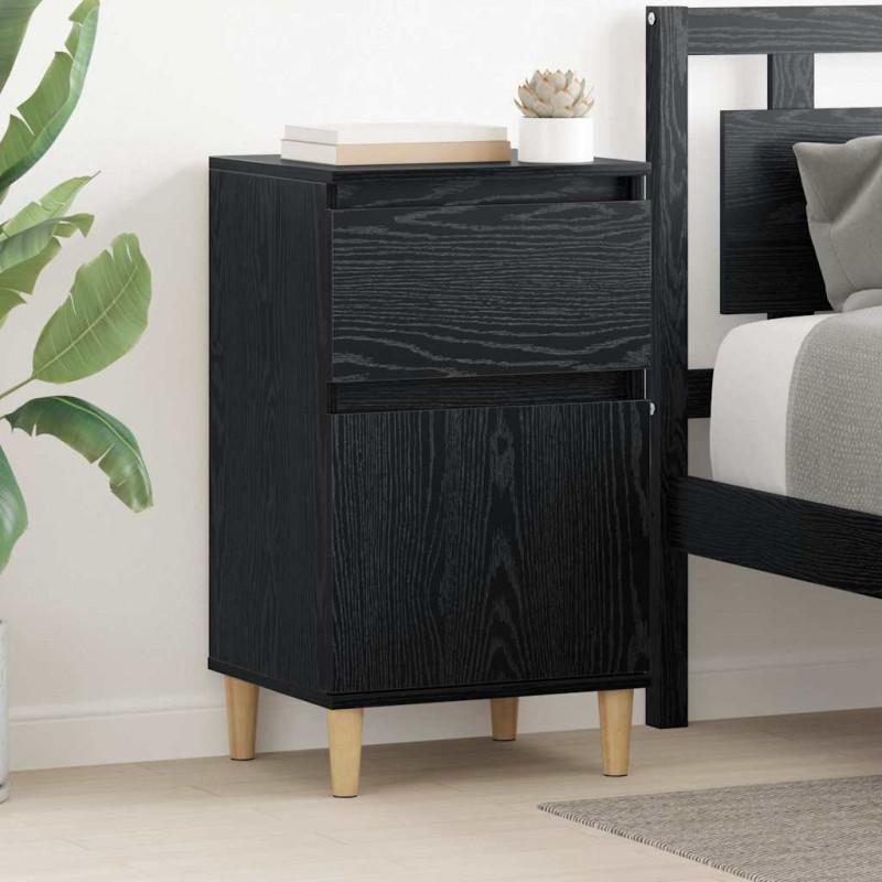 Szafka Nocna z szufladą 2 pcs Czarny Dąb 40 x 35 x 70 cm