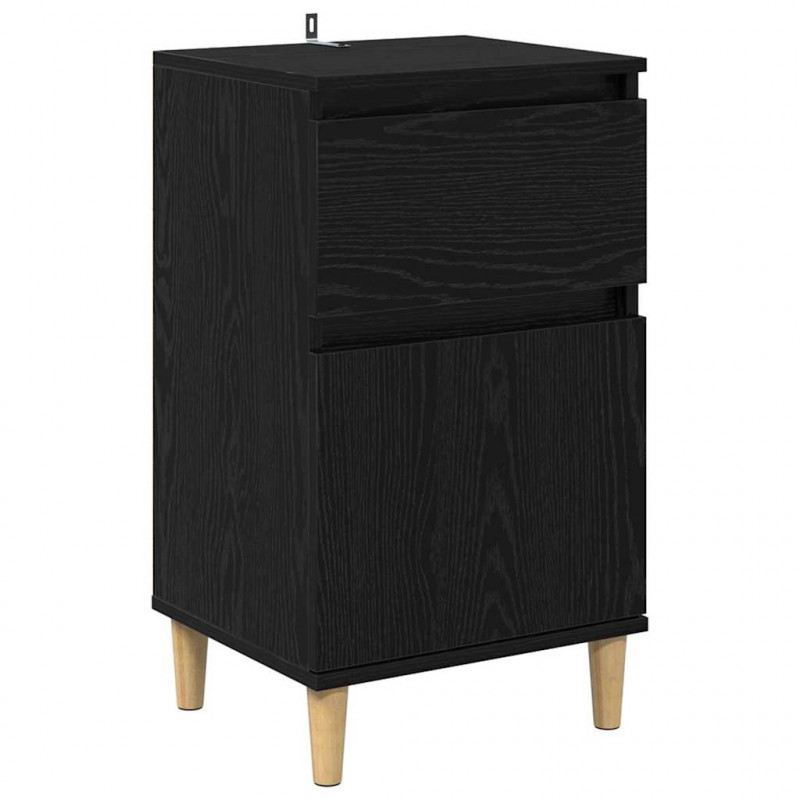 Szafka Nocna z szufladą 2 pcs Czarny Dąb 40 x 35 x 70 cm