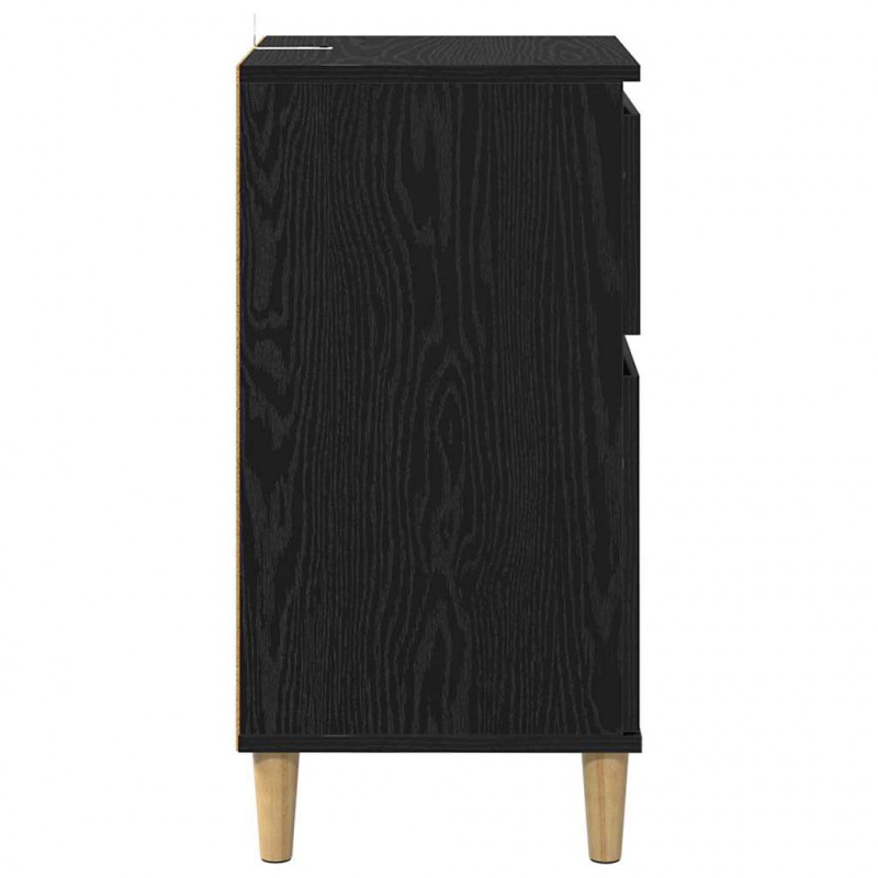 Szafka Nocna z szufladą 2 pcs Czarny Dąb 40 x 35 x 70 cm