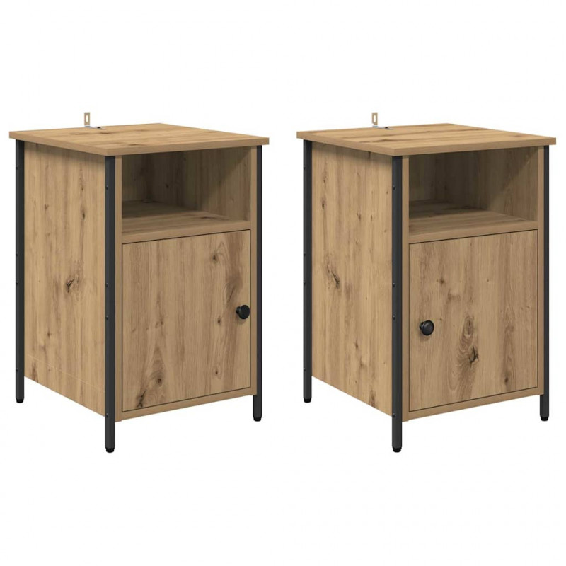 Szafka Nocna 2 pcs Dąb rzemieślniczy 40 x 42 x 60 cm