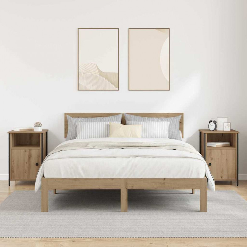 Szafka Nocna 2 pcs Dąb rzemieślniczy 40 x 42 x 60 cm